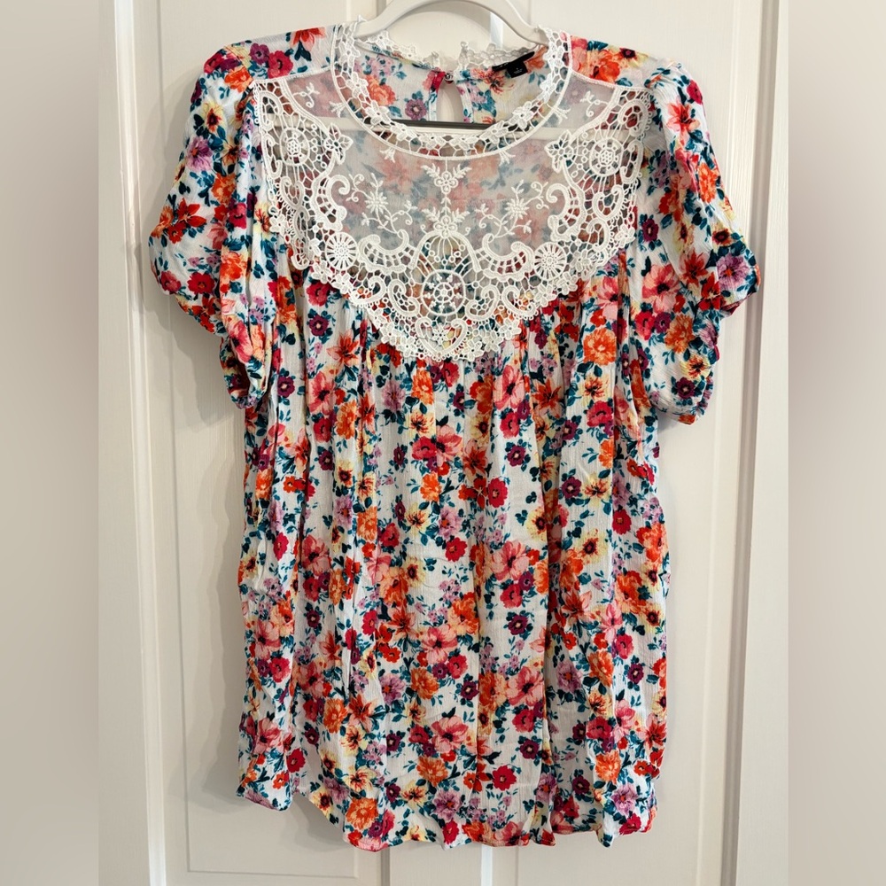 Torrid Floral Lace Top